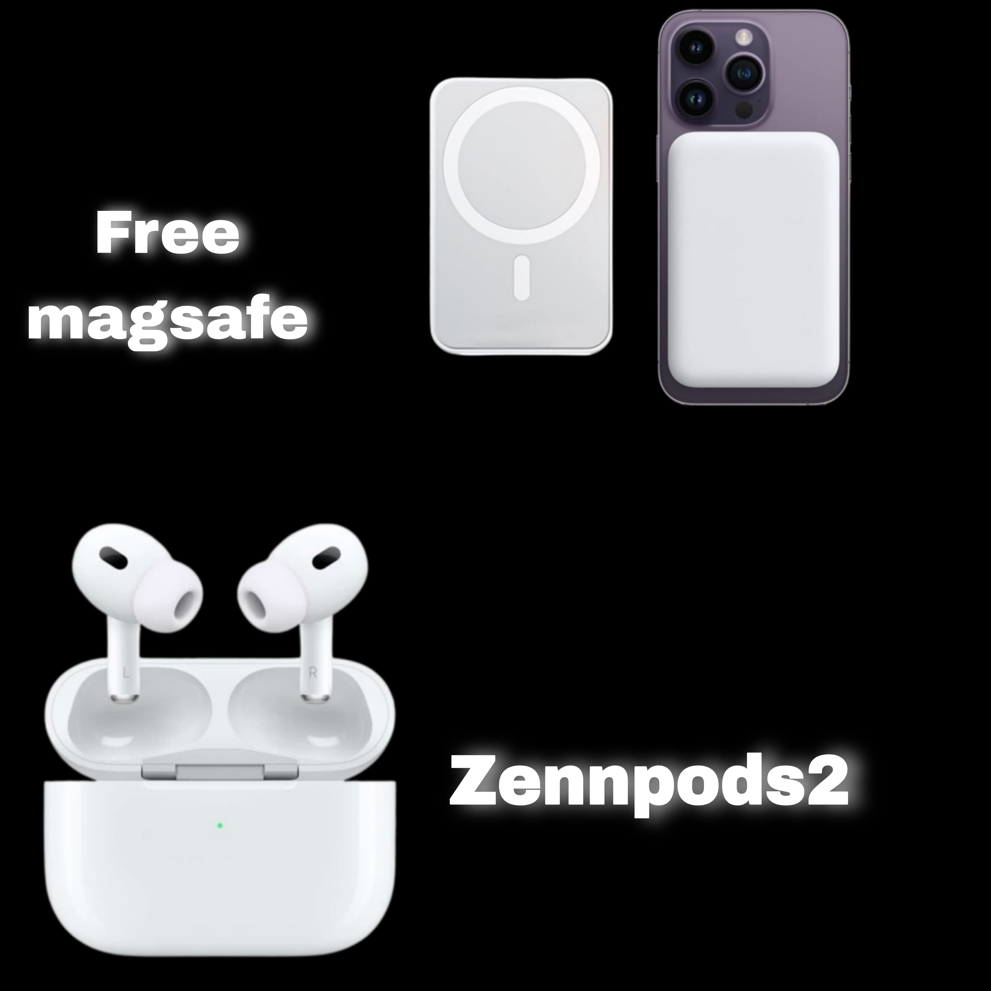 Zennpods Pro 2nd Generation ANC | Free 5000mAh MagSafe Powerbank | (Type-C) 100% Hassle-Free Warranty